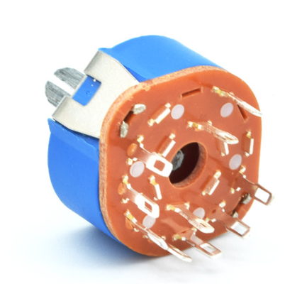 commutateur rotatif de bande de diamètre de 25mm avec le cache anti-poussière bleu utilisé pour l'appareil et le transducteur électriques