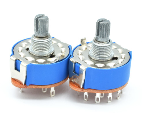 commutateur rotatif de bande de diamètre de 25mm avec le cache anti-poussière bleu utilisé pour l'appareil et le transducteur électriques