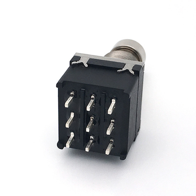 9 Pin 3pdt frappent du pied le commutateur 500V pour la guitare électrique